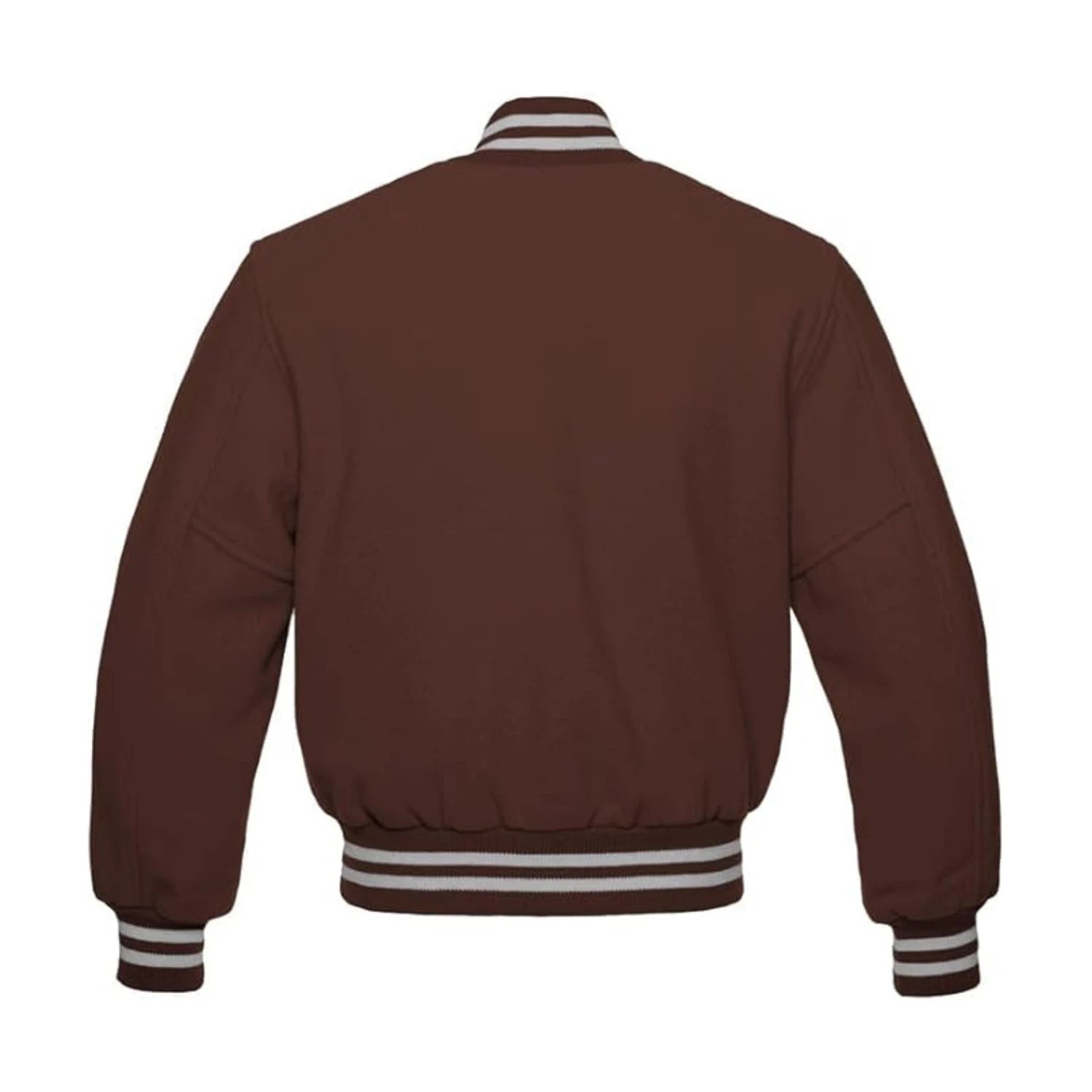 Dark Brown Wool Varsity Jacket Back Side