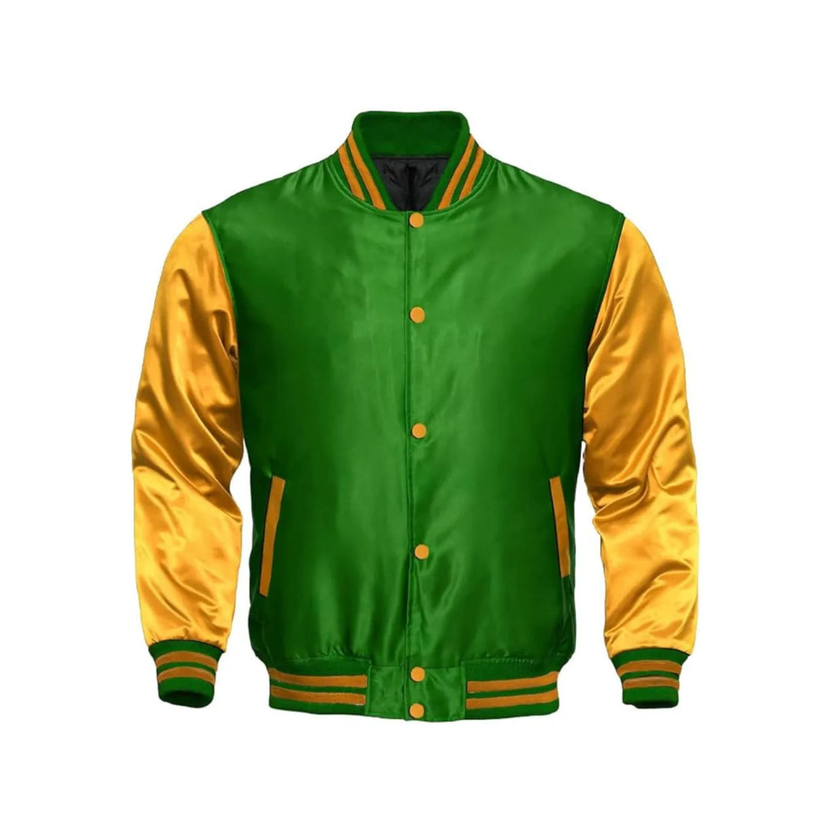 Dark Green and Yellow Satin Jacket