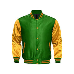 Dark Green and Yellow Satin Jacket