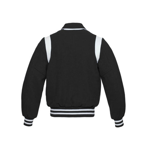 Dark Grey Vintage Varsity Jacket Back Side