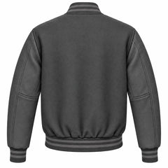 Dark Grey Wool Varsity Jacket