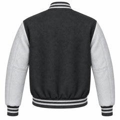 Dark Grey and Grey Wool Varsity Jacket