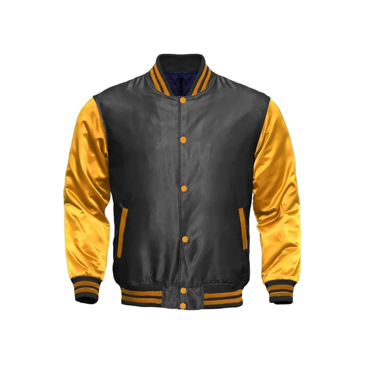 Dark Grey and Yellow Satin Jacket