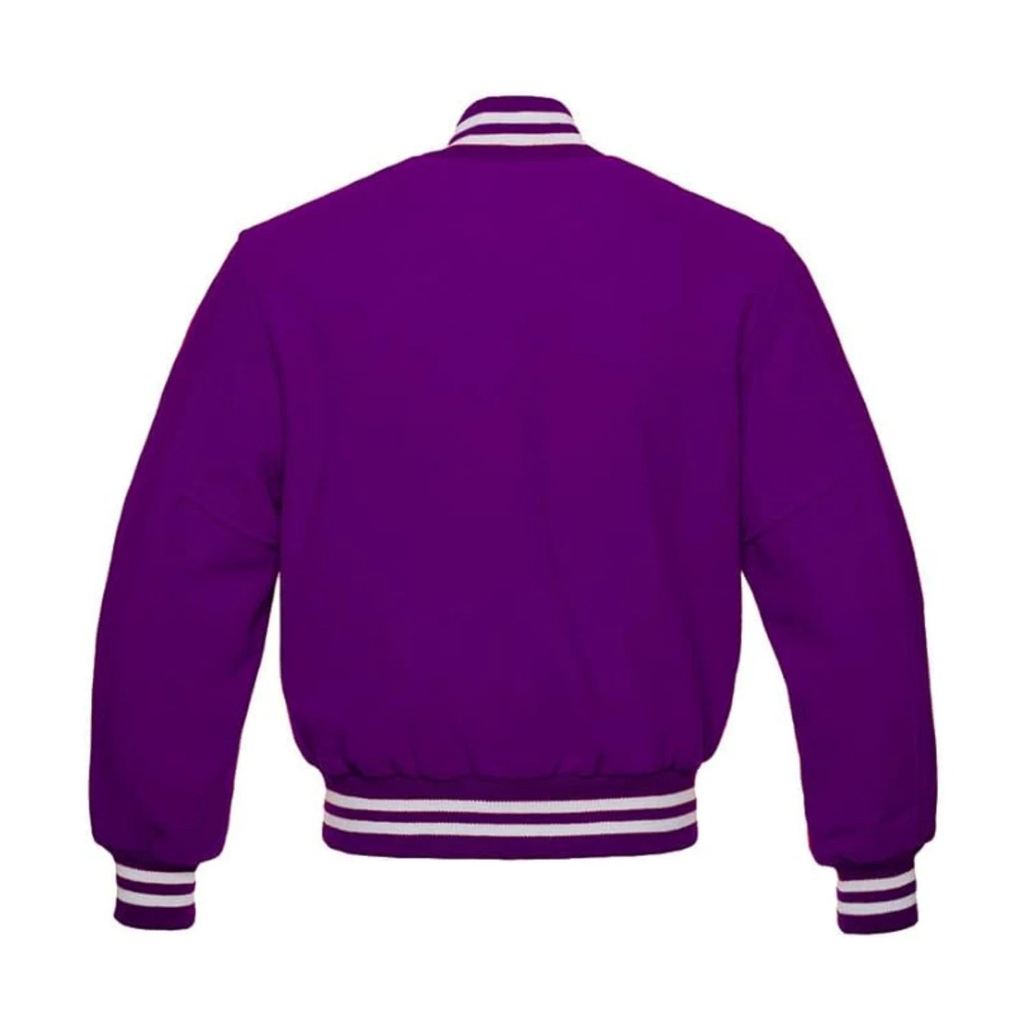 Deep Purple Wool Varsity Jacket Back Side
