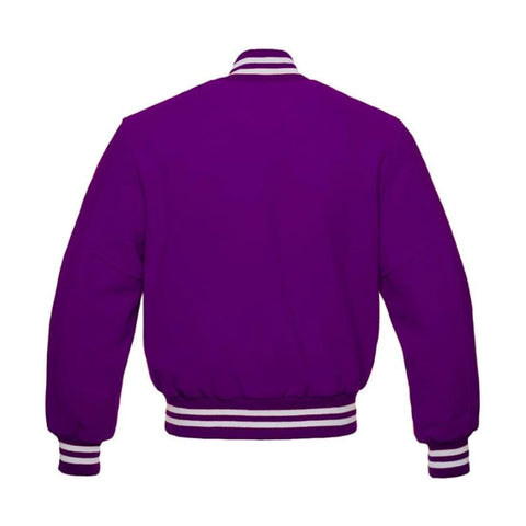 Deep Purple Wool Varsity Jacket Back Side