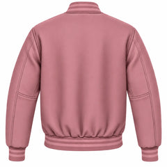 Dusty Rose Wool Varsity Jacket