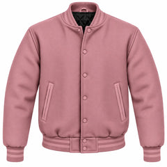 Dusty Rose Wool Varsity Jacket