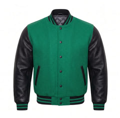 Emerald Green and Black Varsity Jacket