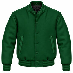 Forest Green Wool Varsity Jacket