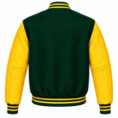 Forest Green and Gold Wool Letterman Jacket