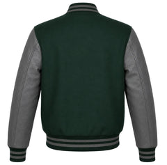 Forest Green and Grey Varsity Jacket