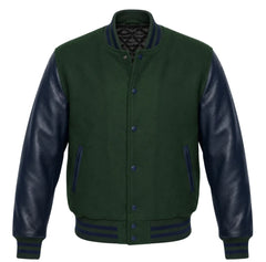 Forest Green and Navy Blue Varsity Jacket