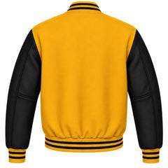 Gold and Black Wool Varsity Jacket