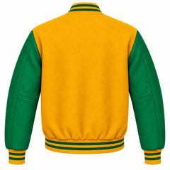 Gold and Green Wool Varsity Jacket