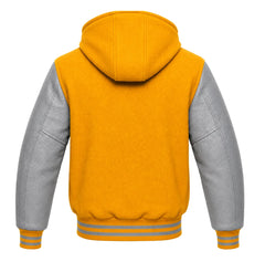 Gold and Grey Hooded Varsity Jacket