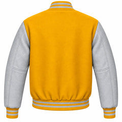 Gold and Grey Wool Varsity Jacket