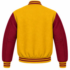 Gold and Maroon Wool Varsity Jacket