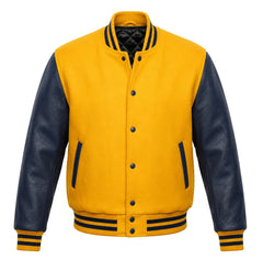 Gold and Navy Blue Varsity Jacket