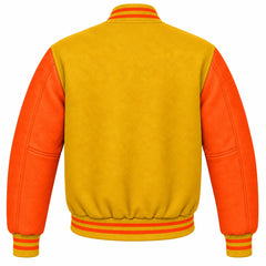 Gold and Orange Wool Varsity Jacket