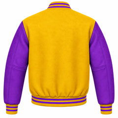 Gold and Purple Wool Varsity Jacket