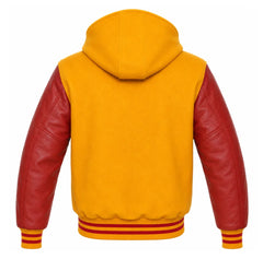 Gold and Red Hooded Varsity Jacket