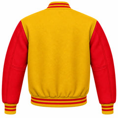 Gold and Red Wool Letterman Jacket