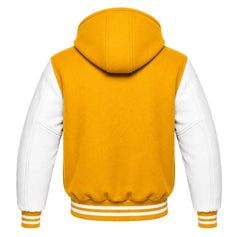 Gold and White Hooded Varsity Jacket