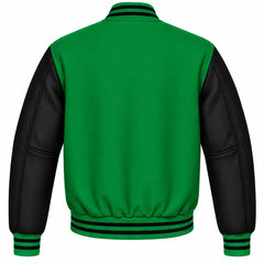 Green and Black Wool Varsity Jacket