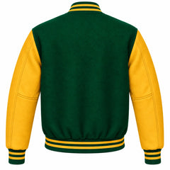 Green and Gold Wool Varsity Jacket