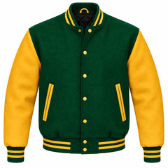 Green and Gold Wool Varsity Jacket
