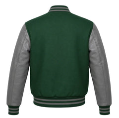Green and Grey Letterman Jacket