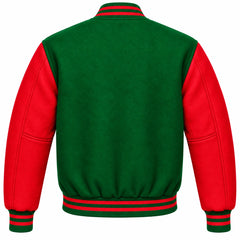 Green and Red Wool Varsity Jacket