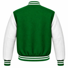 Green and White Wool Varsity Jacket