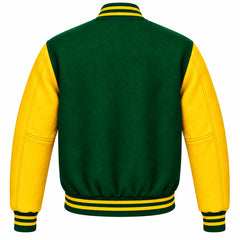 Green and Yellow Wool Varsity Jacket