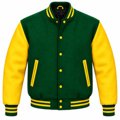 Green and Yellow Wool Varsity Jacket