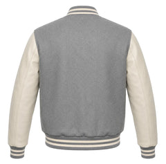 Grey and Cream Varsity Jacket