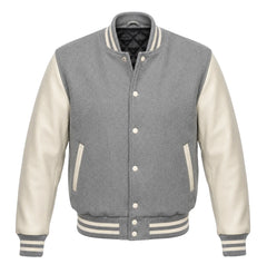 Grey and Cream Varsity Jacket