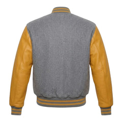 Grey and Gold Varsity Jacket