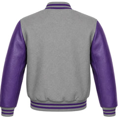 Grey and Purple Varsity Jacket