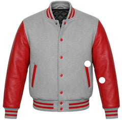 Grey and Red Varsity Jacket