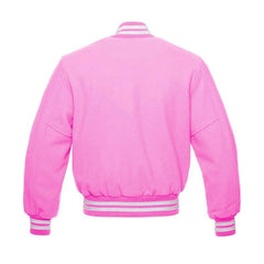 Hot Pink Wool Varsity Jacket Back Side