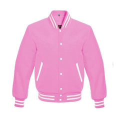 Hot Pink Wool Varsity Jacket