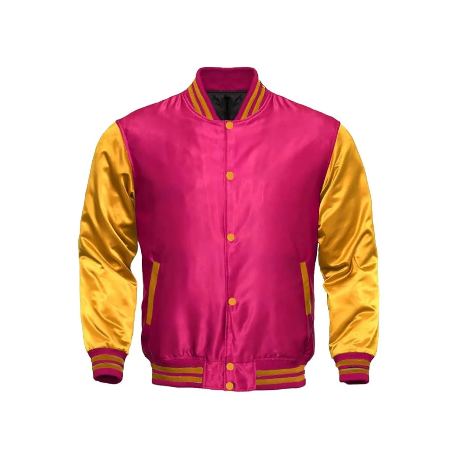 Hot Pink and Yellow Satin Jacket