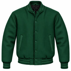 Hunter Green Wool Letterman Jacket