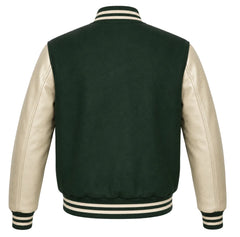 Hunter Green and Cream Letterman Jacket