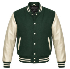 Hunter Green and Cream Letterman Jacket