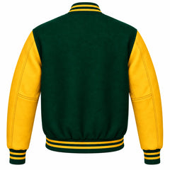 Hunter Green and Gold Wool Varsity Jacket
