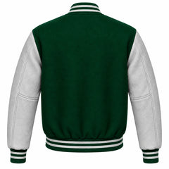 Hunter Green and Grey Wool Varsity Jacket