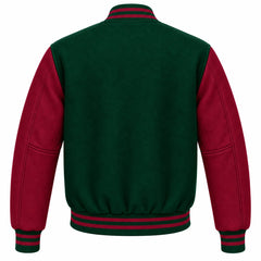 Hunter Green and Maroon Wool Varsity Jacket