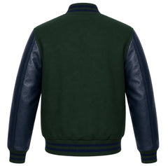 Hunter Green and Navy Blue Varsity Jacket